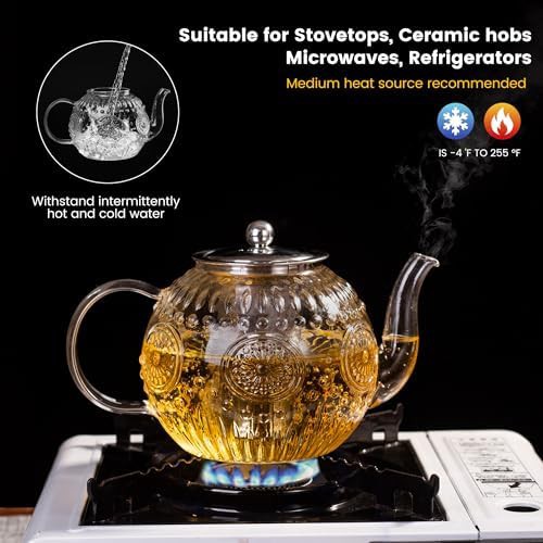 Vintage glass teapot with removable infuser — photo 5