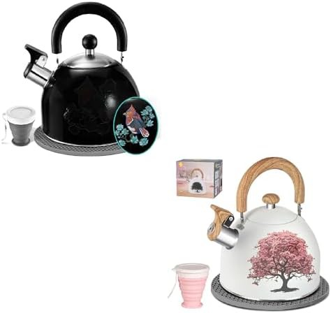 Stainless Whistling Teapot with Protective Trivet