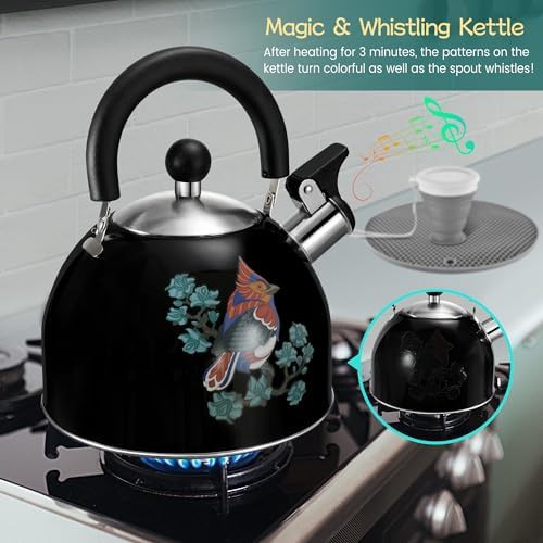 Stainless Whistling Teapot with Protective Trivet — photo 5