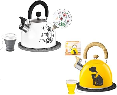 Stainless Steel Whistling Kettle with Folding Cup