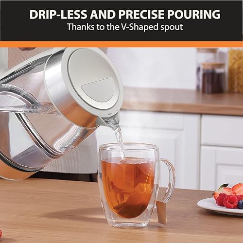 Grey glass electric tea kettle 1.7 l — photo 4