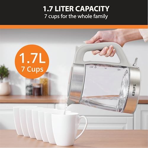 Grey glass electric tea kettle 1.7 l — photo 5
