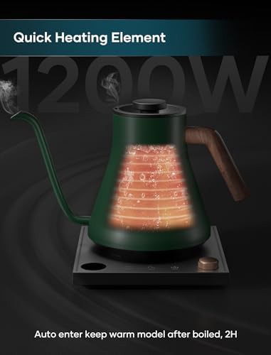 Hunter green gooseneck electric kettle — photo 3