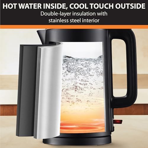Stainless steel electric kettle with cool touch interior — photo 4