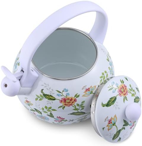 Camping floral enamel whistling tea kettle — photo 3
