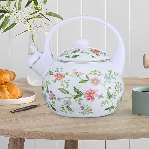 Camping floral enamel whistling tea kettle — photo 4