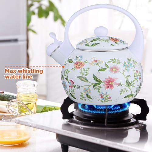 Camping floral enamel whistling tea kettle — photo 5