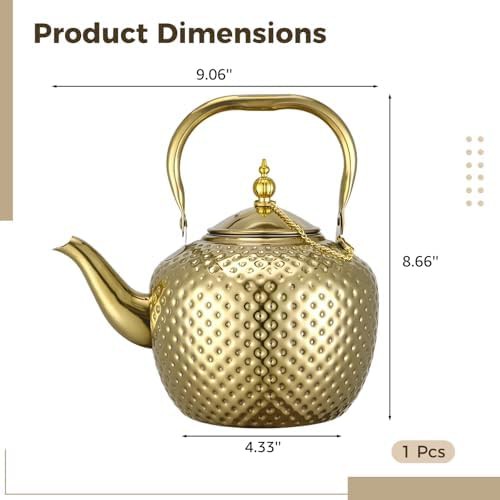 Gold hammered finish stainless steel kettle — photo 4