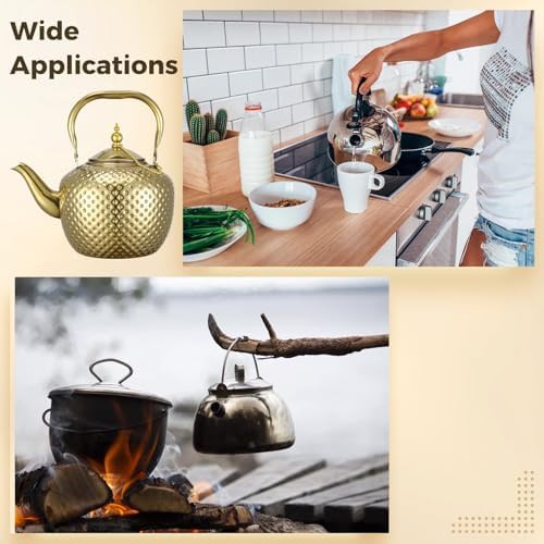 Gold hammered finish stainless steel kettle — photo 5