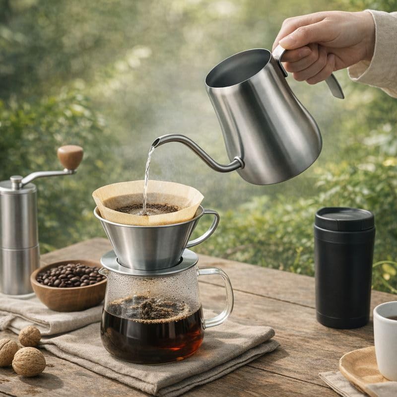 Small Japanese stainless gooseneck kettle — photo 4