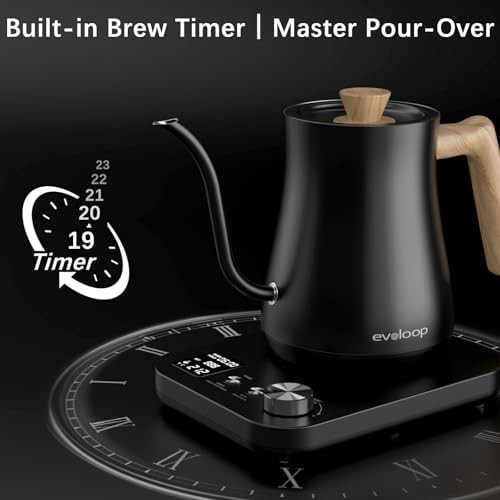 Black wooden handle gooseneck electric kettle — photo 5