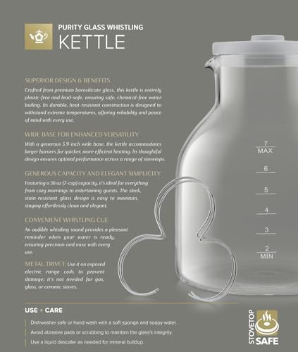 Purity glass whistling stovetop kettle — photo 4