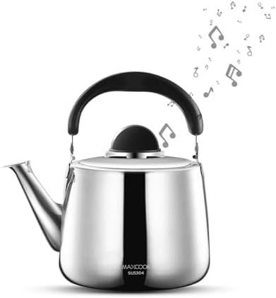 Silver stovetop 4 quart whistling kettle