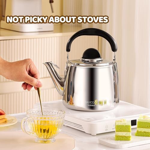 Silver stovetop 4 quart whistling kettle — photo 4