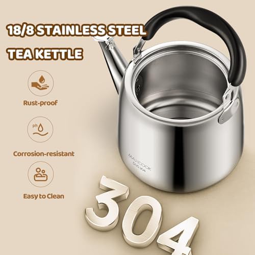 Silver stovetop 4 quart whistling kettle — photo 5