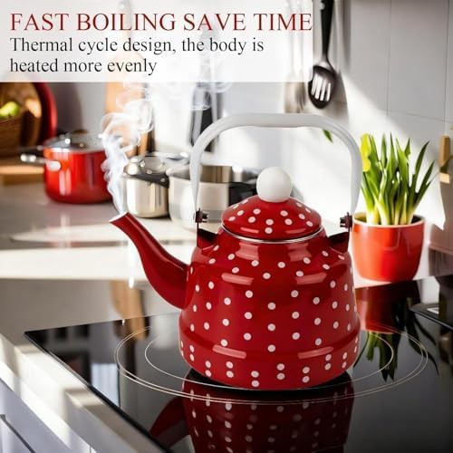 Vintage enamel on steel 1.8 quart kettle — photo 5