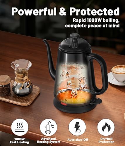 Stainless steel gooseneck electric pour over kettle — photo 4