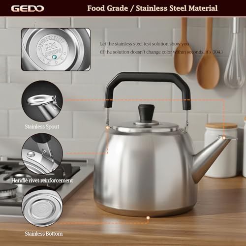 Large stainless steel whistling induction kettle — photo 4