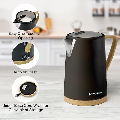 Black wide mouth electric kettle — photo 3