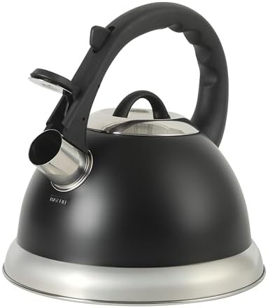 Clarefield matte black whistling kettle