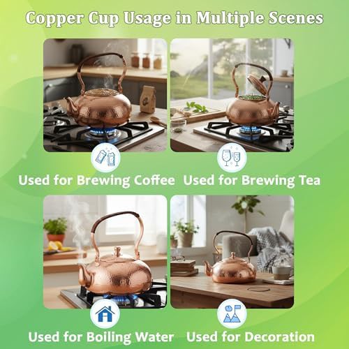 Pure copper hammered stovetop tea pot — photo 4