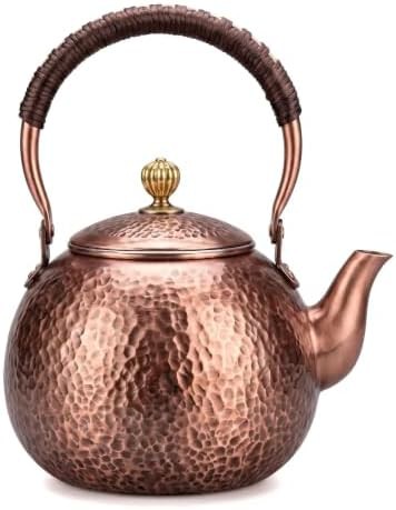 Handmade hammered copper traditional tea kettle