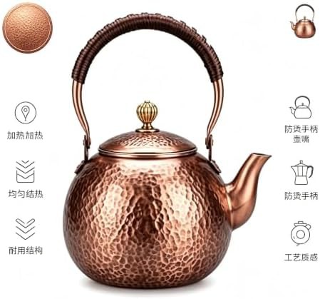 Handmade hammered copper traditional tea kettle — photo 3