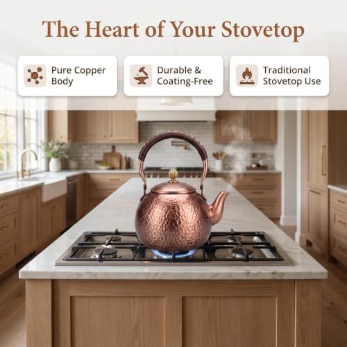 Handmade hammered copper traditional tea kettle — photo 5