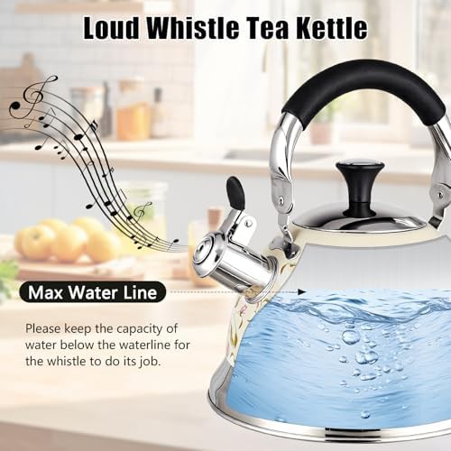 Vintage folding handle enamel tea kettle 3.1QT — photo 4