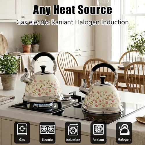 Vintage folding handle enamel tea kettle 3.1QT — photo 5