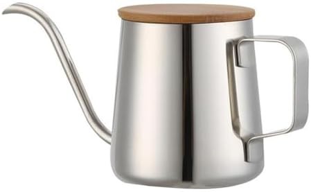 Small gooseneck pour over kettle with wood lid