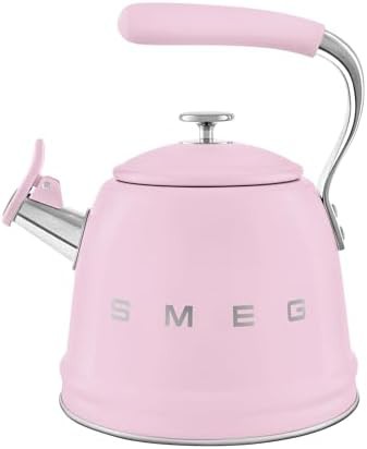 Retro style pink whistling stovetop kettle — photo 3
