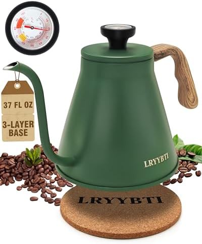 Green gooseneck induction ready tea kettle