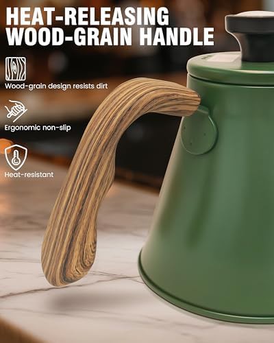 Green gooseneck induction ready tea kettle — photo 5