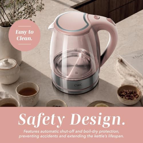 Pink stained glass electric tea kettle — photo 4