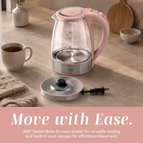 Pink stained glass electric tea kettle — photo 5