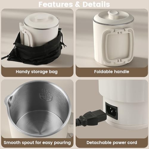 Beige collapsible travel electric kettle — photo 3
