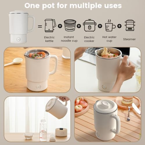 Beige collapsible travel electric kettle — photo 4