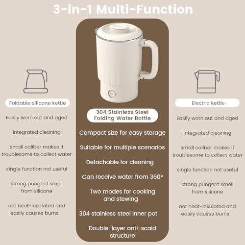 Beige collapsible travel electric kettle — photo 5