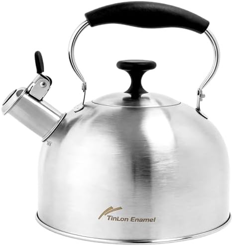 Brushed stainless steel stovetop teapot 2.5 Qt