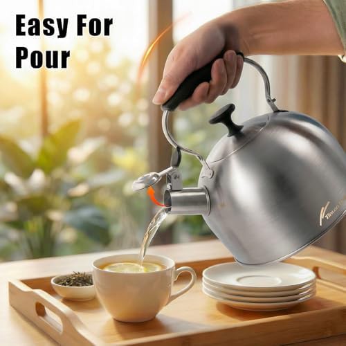 Brushed stainless steel stovetop teapot 2.5 Qt — photo 5