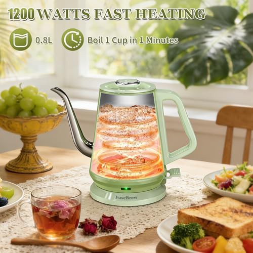 Green gooseneck electric travel kettle — photo 3