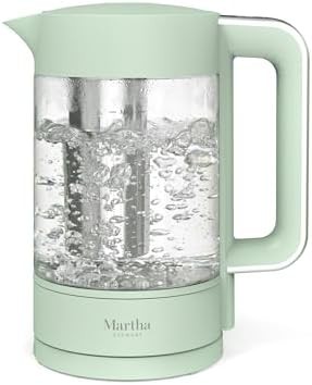 Glass electric kettle with tea infuser