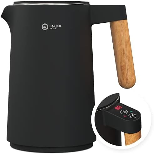 Black stainless steel kettle with temperature control