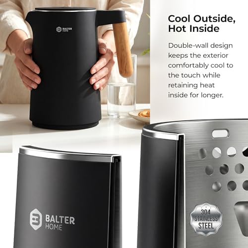Black stainless steel kettle with temperature control — photo 5