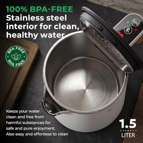 White double wall electric tea kettle — photo 3