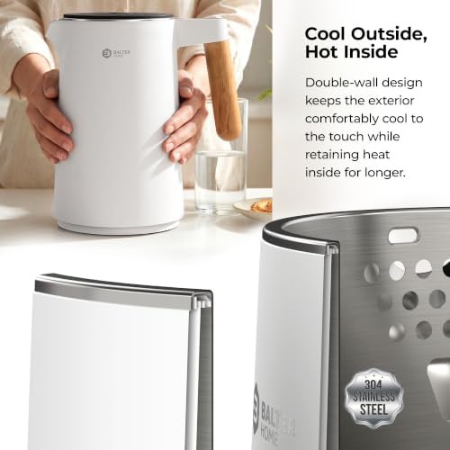 White double wall electric tea kettle — photo 5