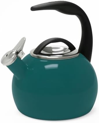 Tidal teal anniversary whistling tea kettle