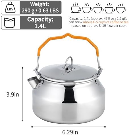Stainless steel camping tea pot 1.4L — photo 3