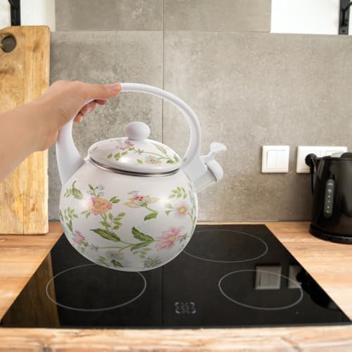Floral enamel whistling tea kettle 2.2L — photo 3